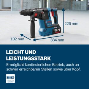 Bosch Professional 18V System Akku Bohrhammer GBH 18V-26 (SDS Plus, Schlagenergie: 2,6 Joule, Bohr-Ø max.: Beton/Stahl/Holz 26/13/30 mm, in L-BOXX 136) – Bild 5