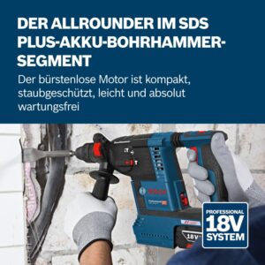 Bosch Professional 18V System Akku Bohrhammer GBH 18V-26 (SDS Plus, Schlagenergie: 2,6 Joule, Bohr-Ø max.: Beton/Stahl/Holz 26/13/30 mm, in L-BOXX 136) – Bild 3
