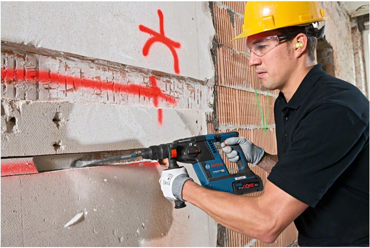 Bosch Professional 18V System Akku Bohrhammer GBH 18V-26 (SDS Plus, Schlagenergie: 2,6 Joule, Bohr-Ø max.: Beton/Stahl/Holz 26/13/30 mm, in L-BOXX 136)