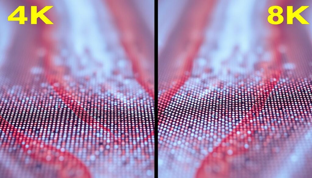 8K-Fernseher mit extrem detailreichem Bild im Vergleich zu 4K
