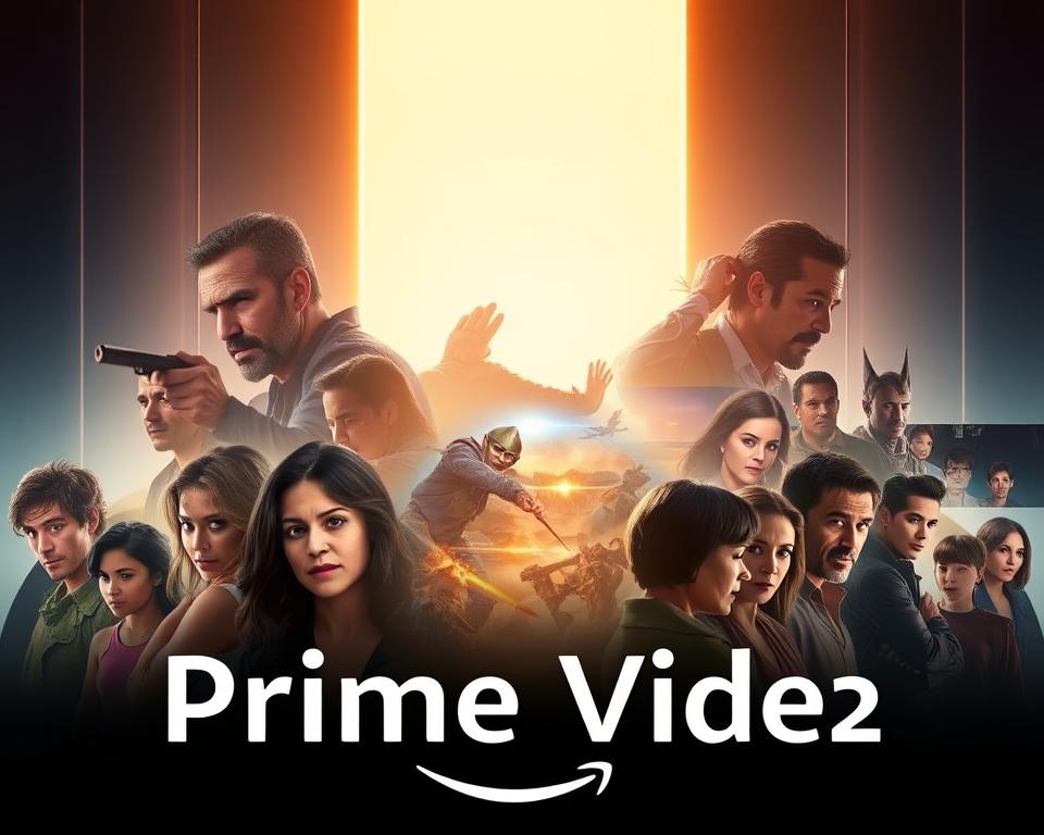 A captivating montage of Prime Video's most anticipated November 2025 series highlights, showcased against a sleek, futuristic backdrop. In the foreground, dynamic character portraits emerge, illuminated by a warm, cinematic lighting that captures the essence of each show. The midground features vibrant scenes and action-packed moments, rendered in a high-definition, cinematic style that immerses the viewer. The background subtly fades into a minimalist, tech-inspired environment, accentuating the premium quality and innovation of Prime Video's content. The overall composition conveys a sense of excitement, anticipation, and the promise of captivating storytelling experiences.