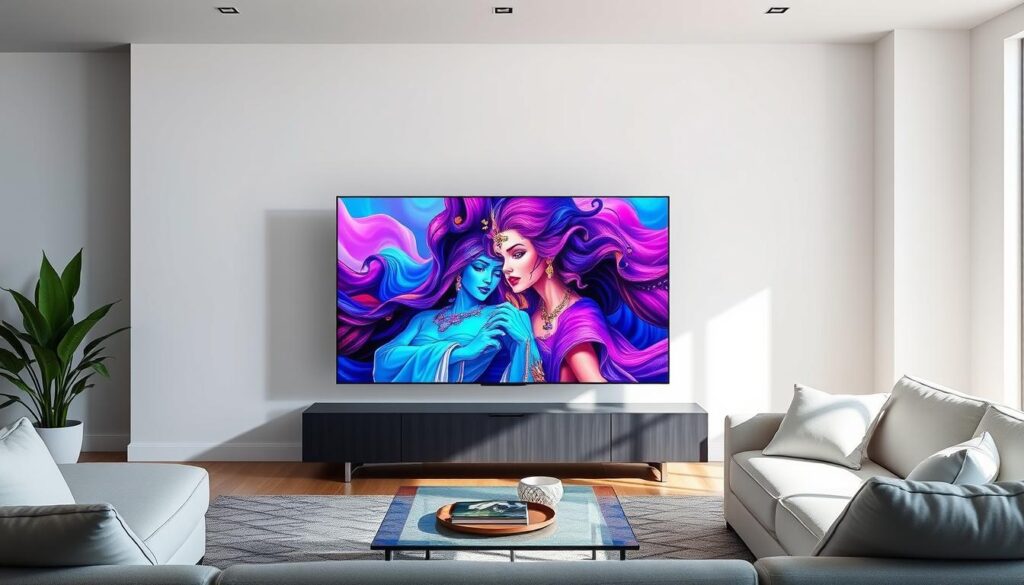 Samsung S95F QD-OLED TV mit mattem Display und hervorragender Bildqualität